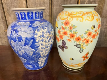 Blue and White Ginger Jar, Porcelain Vase