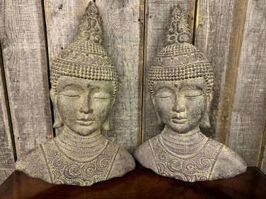 Two Meditating Buddha Statues