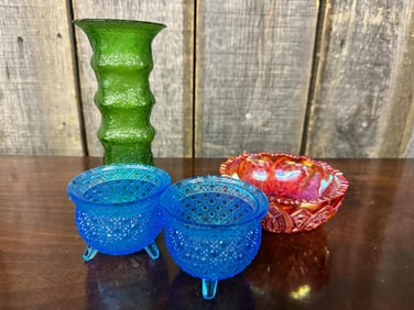 LE Smith Carnival Glass Pieces