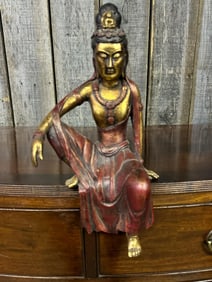 Gilded Seated Bodhisattvas Buddha Figure
