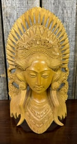 Balinese Hand Carved Dancer Sculpture With Beautiful Details
