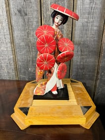 Vintage Japanese Geisha Girl Kimono in Kabuki Dance of the 5 Hats