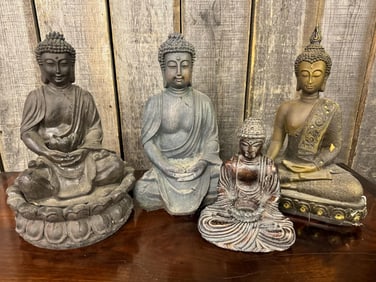Four (4) Sitting Buddhas in Meditation