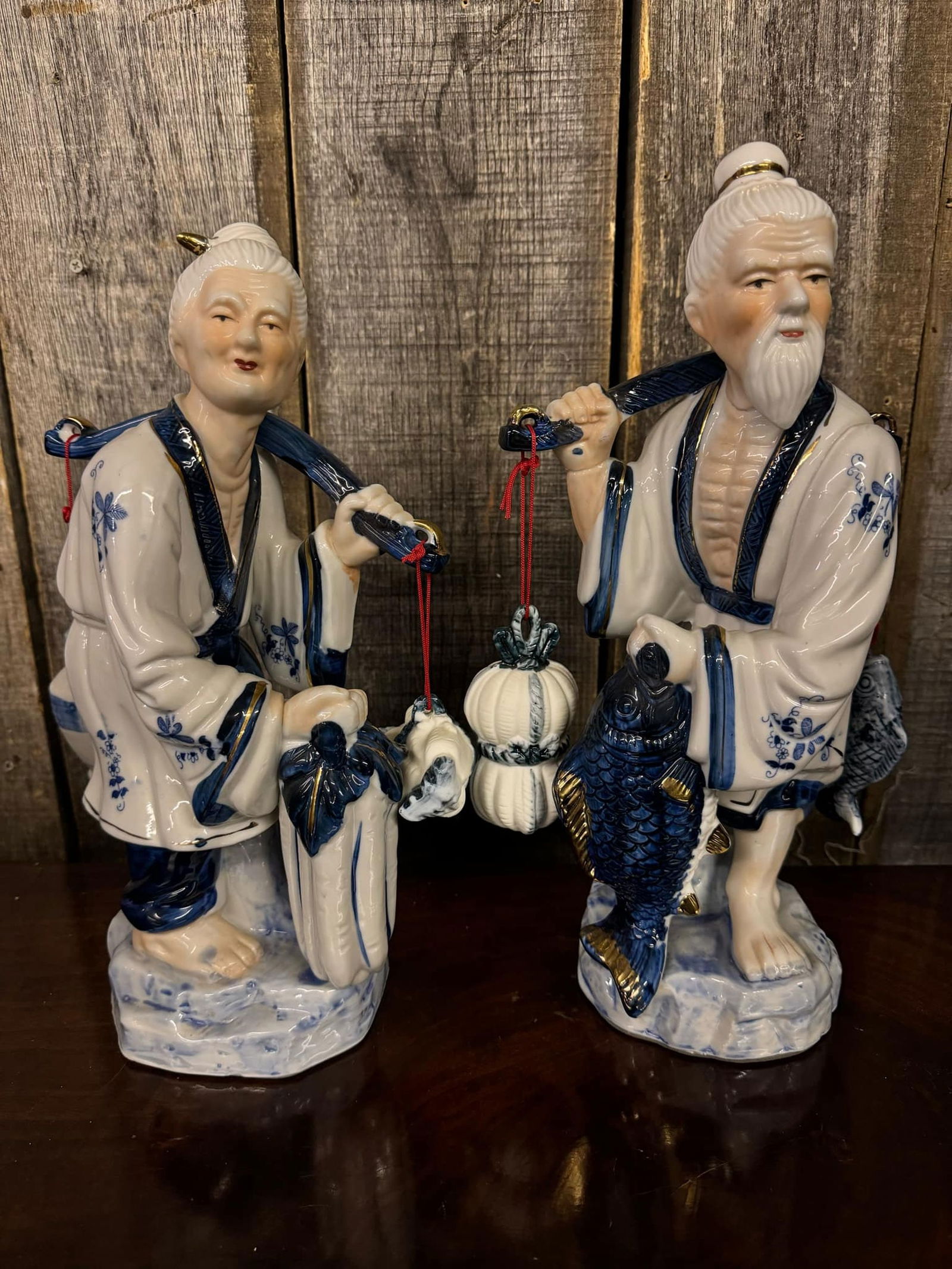 Vintage Ceramic Asian Fishermen Figures (1 of 4)