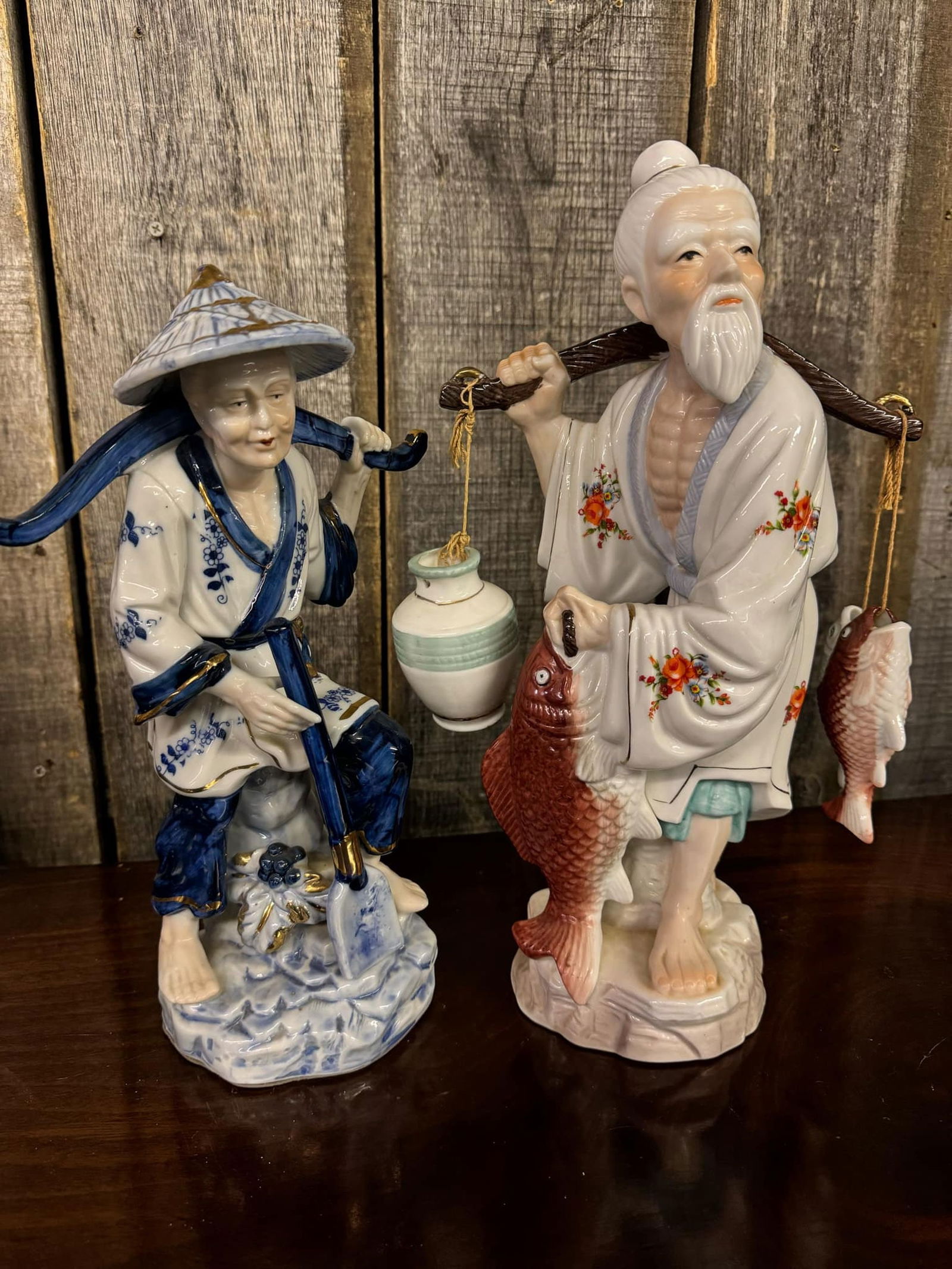 Vintage Ceramic Asian Fishermen Figures (1 of 3)