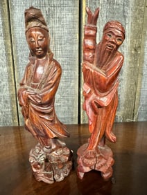 Vintage Oriental Wooden Figures