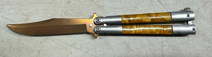Butterfly Knife w. Amber Handle