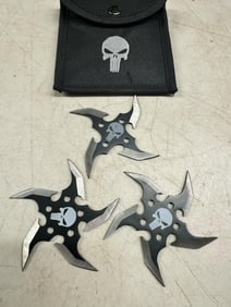 Three (3) Punisher Throwing Stars