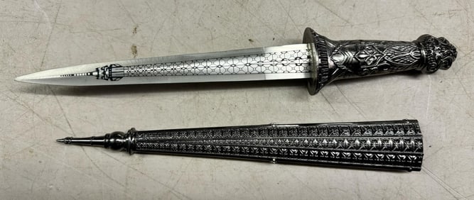12" Eiffel Tower Blade Dagger Letter Opener  / Executive Knife in Sheath
