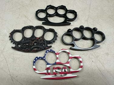 Four (4) "Brass" Style Knuckles