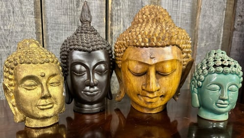 Four (4) Buddha Heads