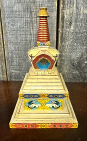 Wooden Buddhist Statue of Stupa