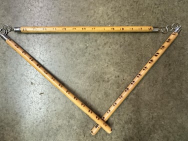 Rattan with Tiger Style Burn Marks Three Sectional Staff