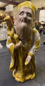 A Japanese Kutani Porcelain Figure of Jurojin