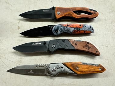 Four (4) Pocketknives, MTech USA, Old Timer, Husky, Doom Blade