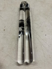 Clear Acrylic Nun Chucks w/ Dragons