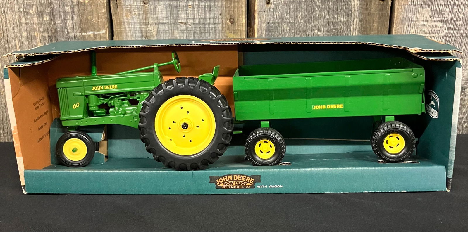Ertl 1/16 Scale John Deere Row Crop 1953 Model 70 With Wagon #5166 18"L (1 of 5)