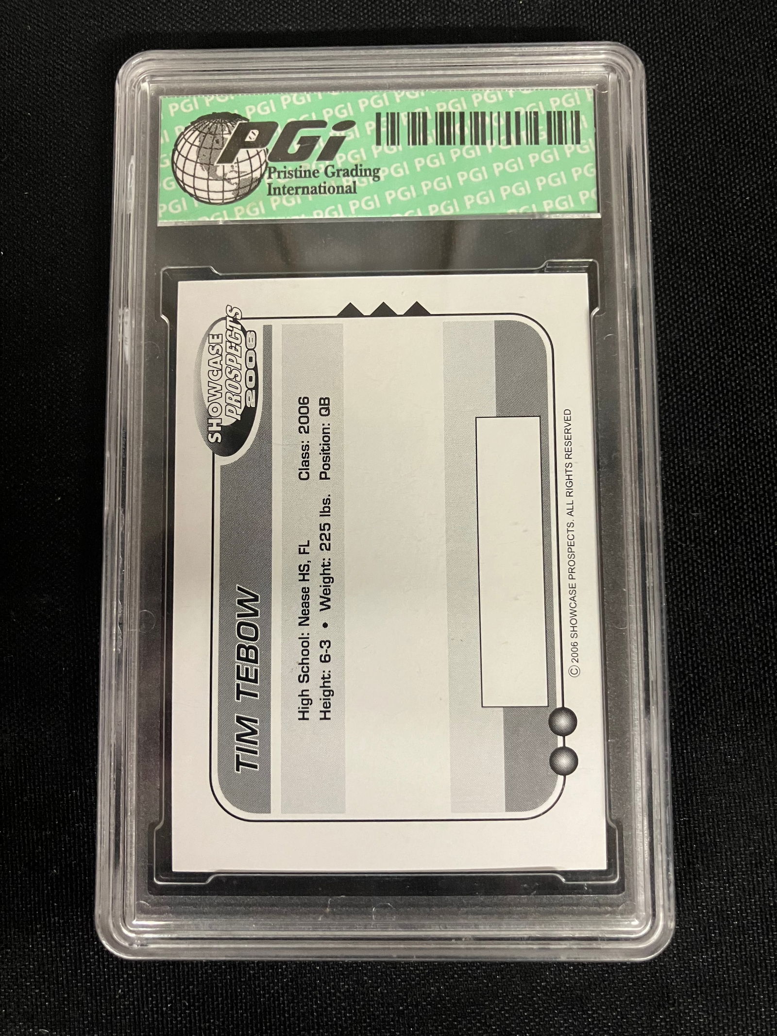 2006 Showcase Prospects Tim Tebow Rookie Card Gem Mint 10 PGi - As Pictured. 5.5" (1 of 4)
