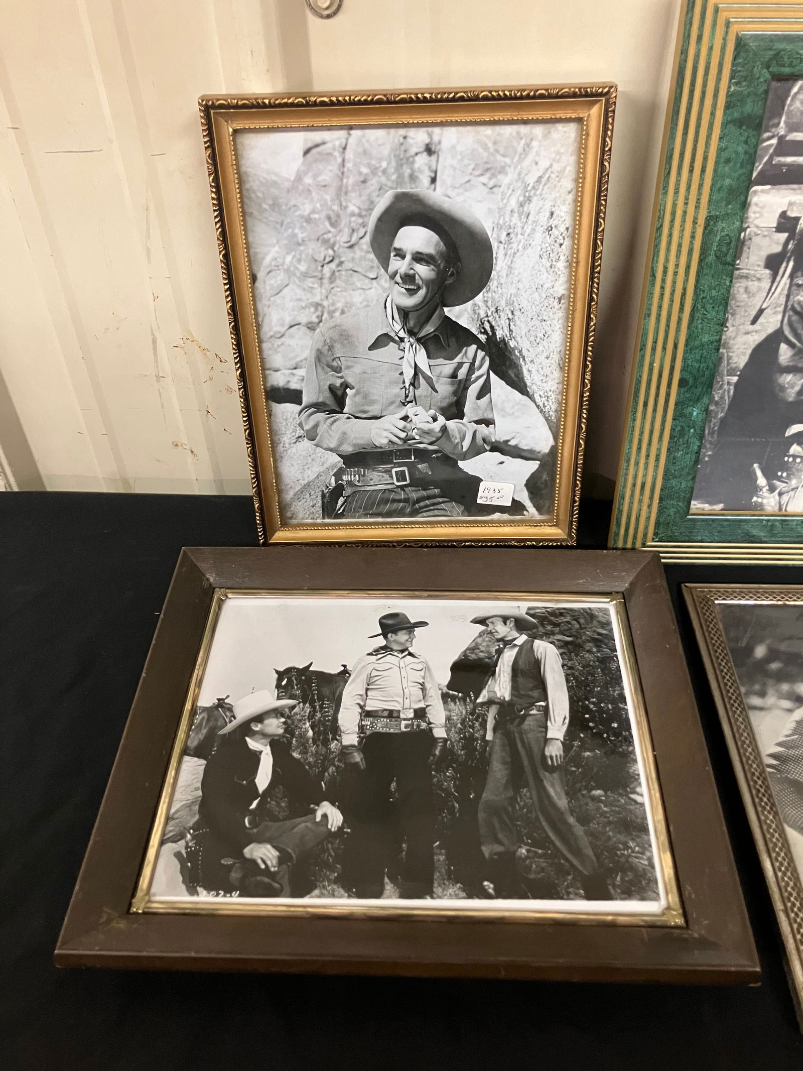 Lot Of 4 Old Western Photos - Cowboy Gunslinger Framed Photos (Largest 11" X 13" (1 of 3)