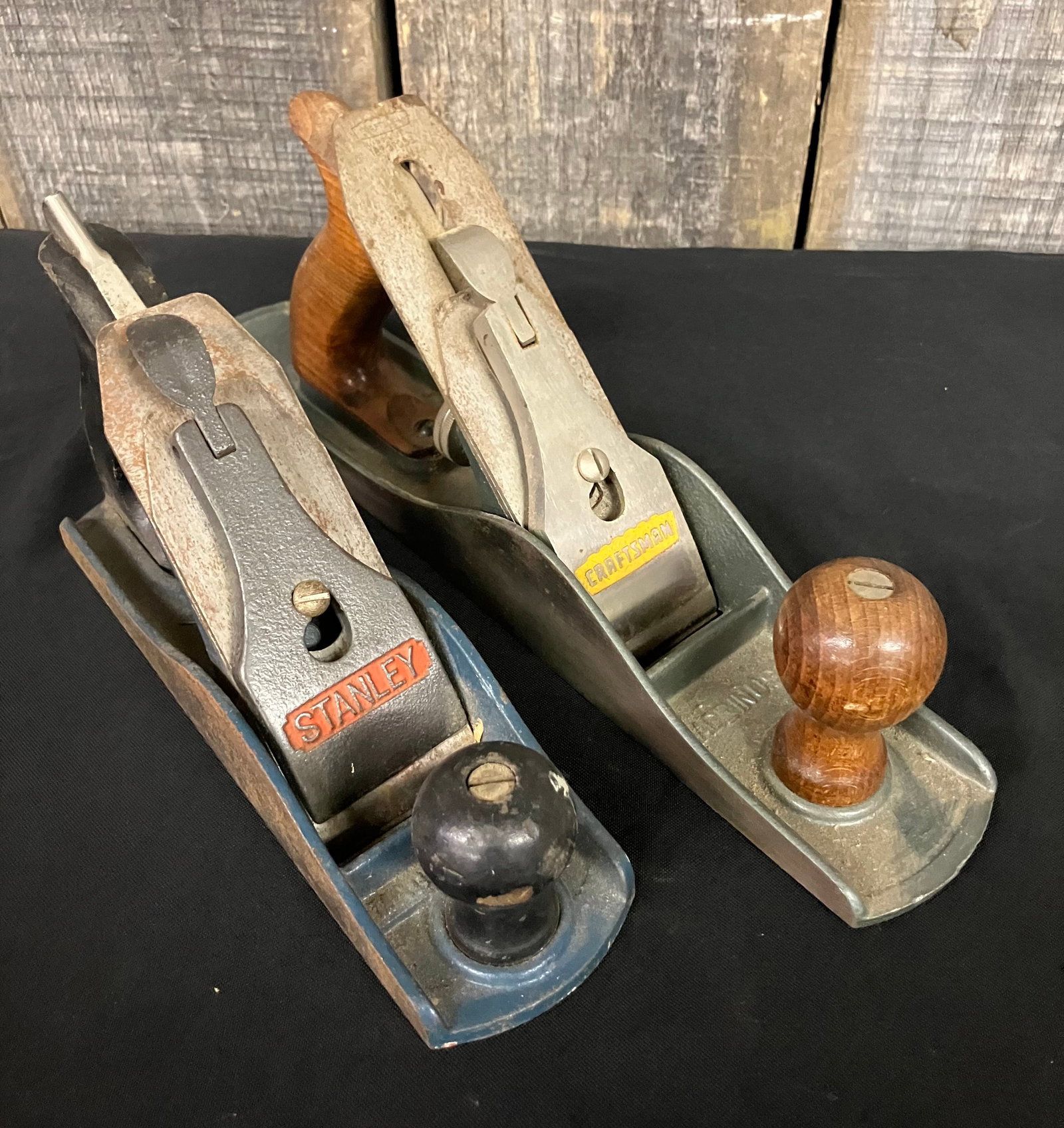 Lot of Stanley And Craftsman Woodworking Planes Wood Hand - Planers 14" (1 of 4)