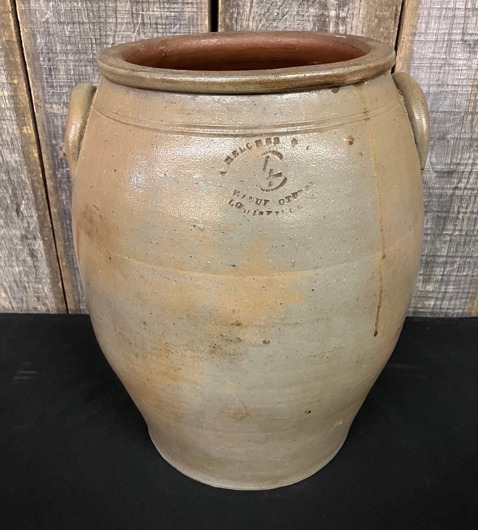 A. Melcher And Co. Manufacturers Louisville, KY. #4 Stoneware Pottery Crock 14"H 10"DIA. (1 of 4)