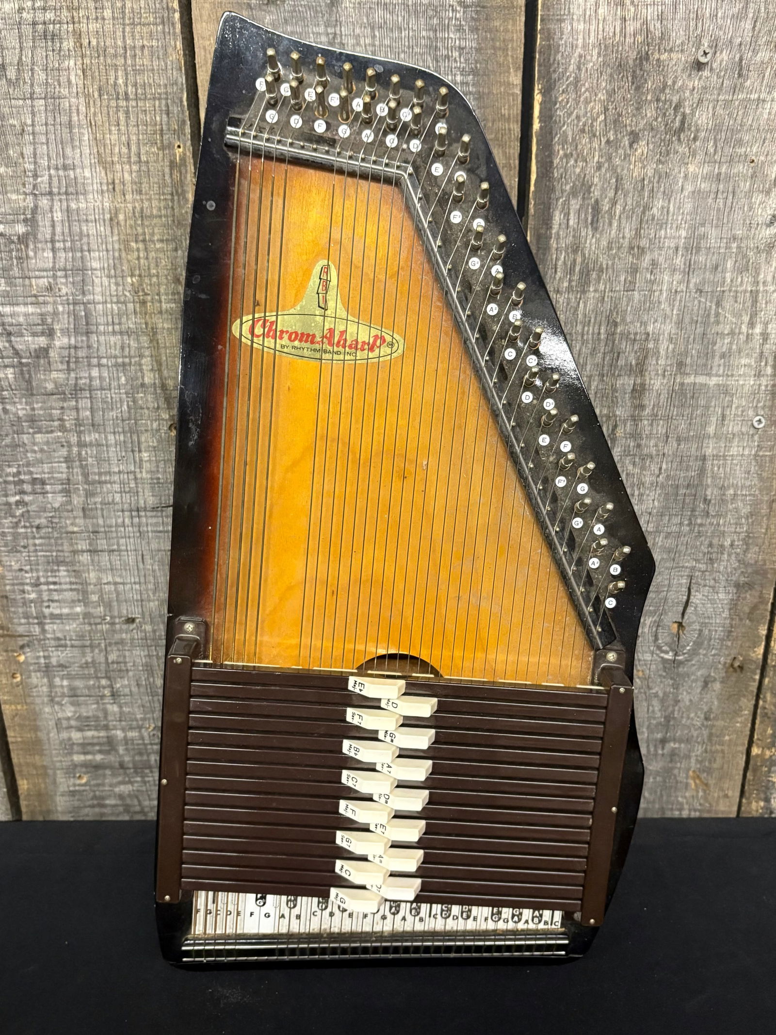 Vintage Chromaharp By Rhythm Band Inc. App. 12"X22": Vintage Chromaharp By Rhythm Band Inc. App. 12"X22"