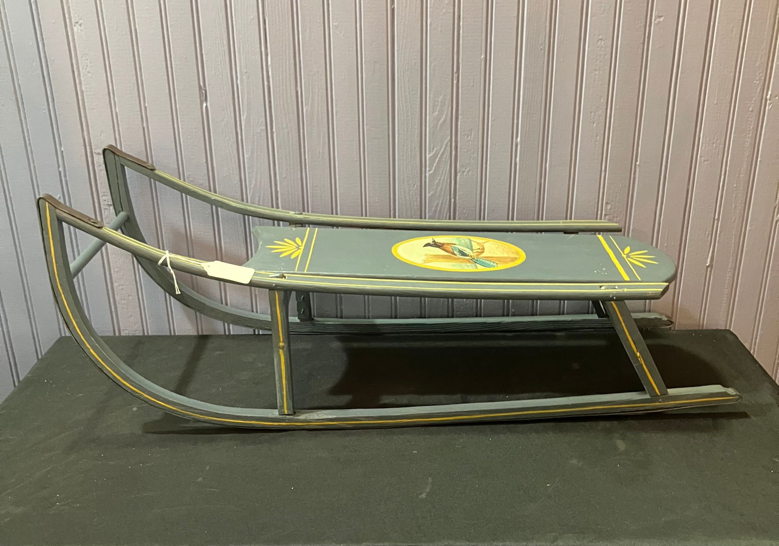 Ca. 1890's-1920's Painted - Decorated Wooden Sled 30"L (1 of 5)