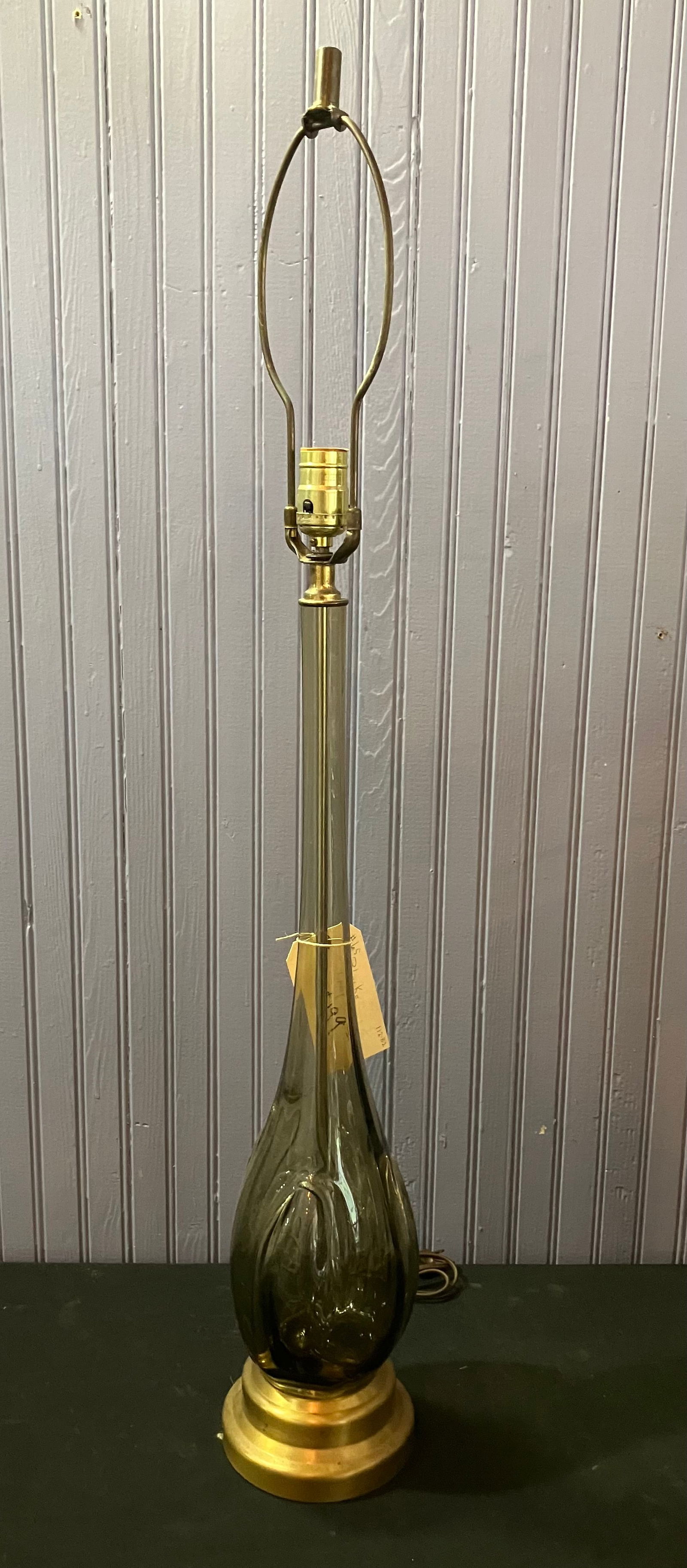 Vintage Blown Glass - Art Glass Blenko-Style Table Lamp On Brass Base 38"H (1 of 4)