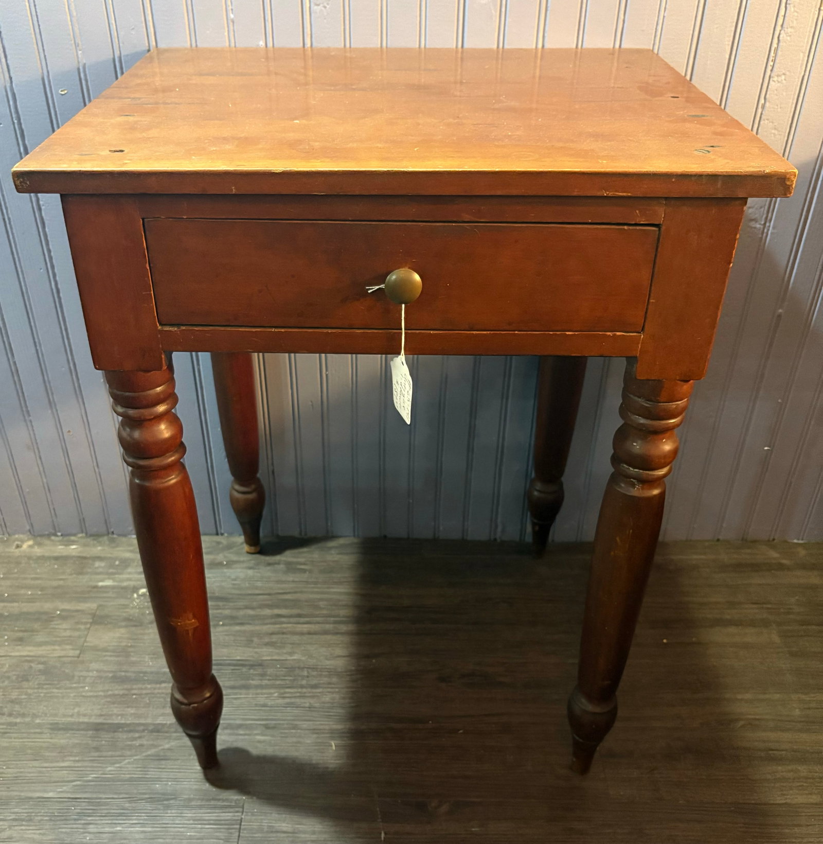 Antique Cherry One Drawer Work Table 17"X 21"X27" (1 of 5)