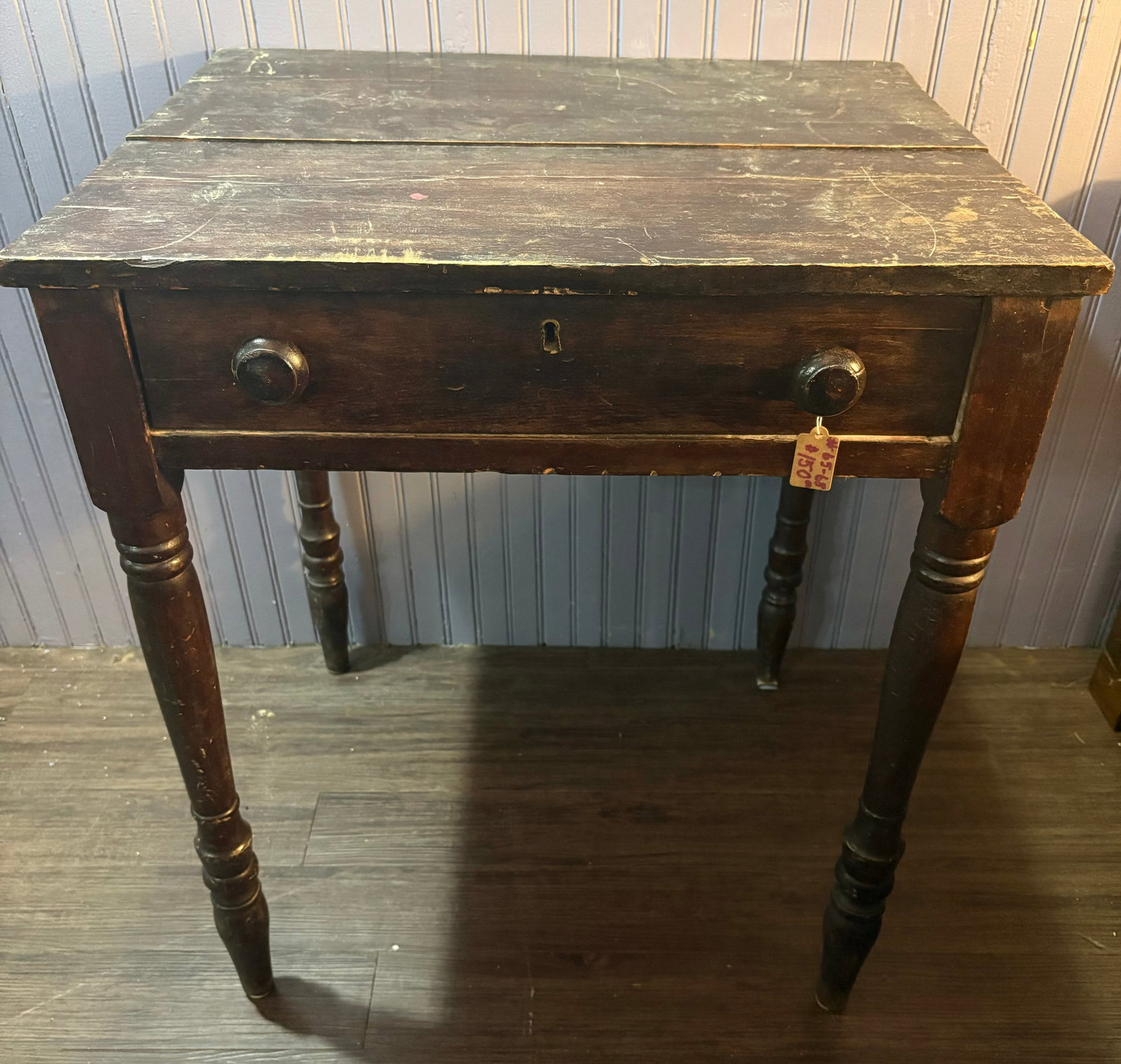 Early Antique One Drawer Work Table 20"X25"X28" (1 of 7)