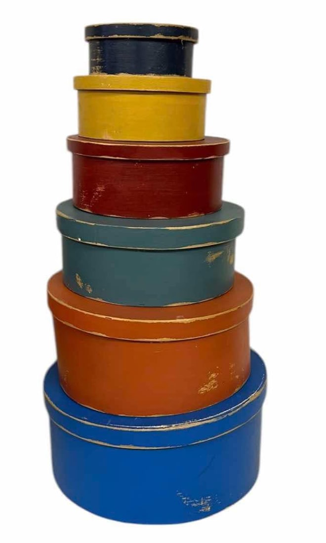 Group Of 6 Painted Pantry Boxes (1 of 2)