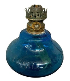 Early Blue Twinkle Oil Or Kerosene Lamp
