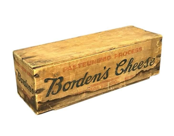 Wooden Advertising - Borden's Cheese Box 4"X12"X4": Wooden Advertising - Borden's Cheese Box 4"X12"X4"