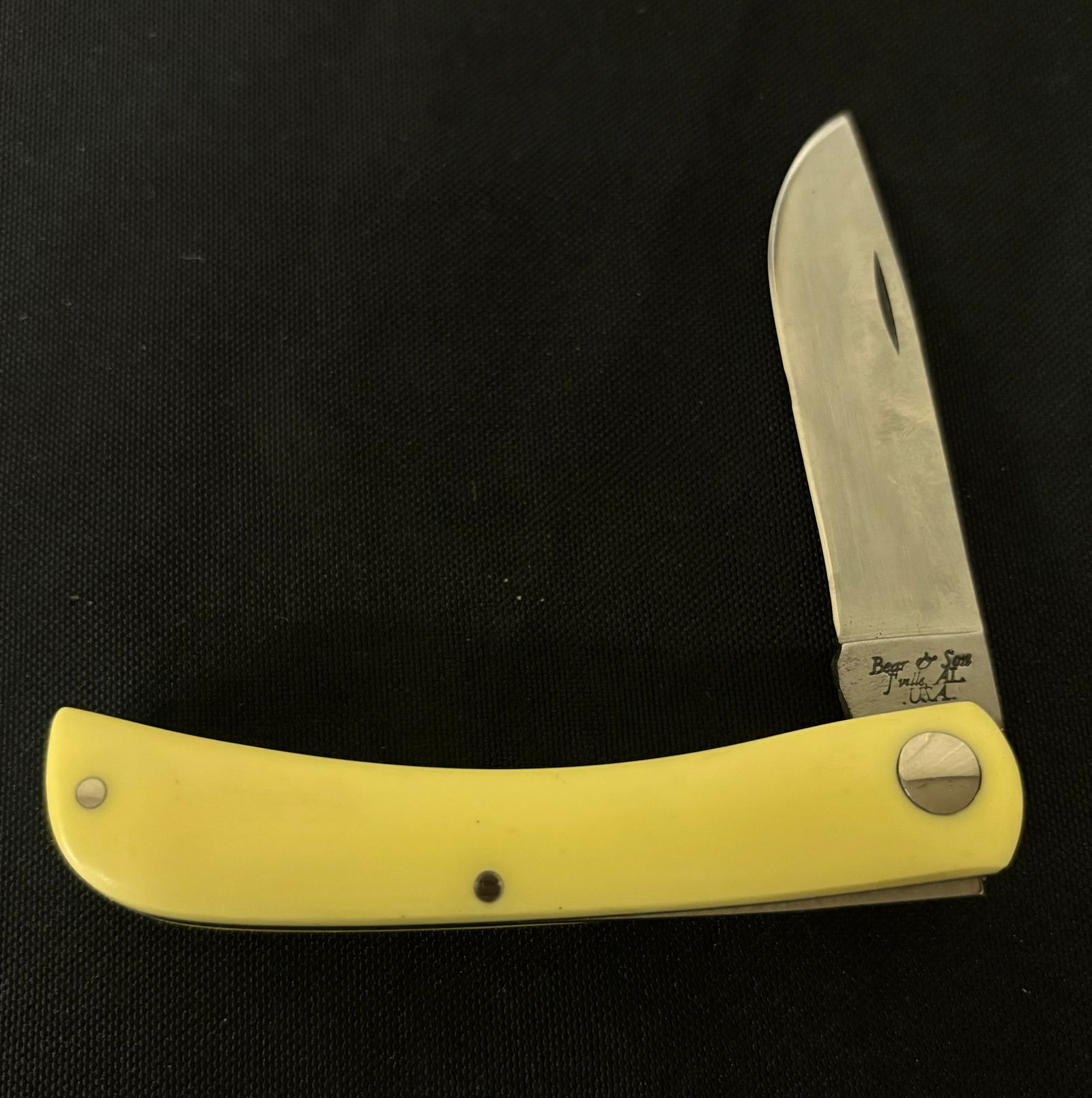 Bear - Son Yellow Canoe CS U.S.A. Folding Pocket Knife 3.5": Bear - Son Yellow Canoe CS U.S.A. Folding Pocket Knife 3.5"