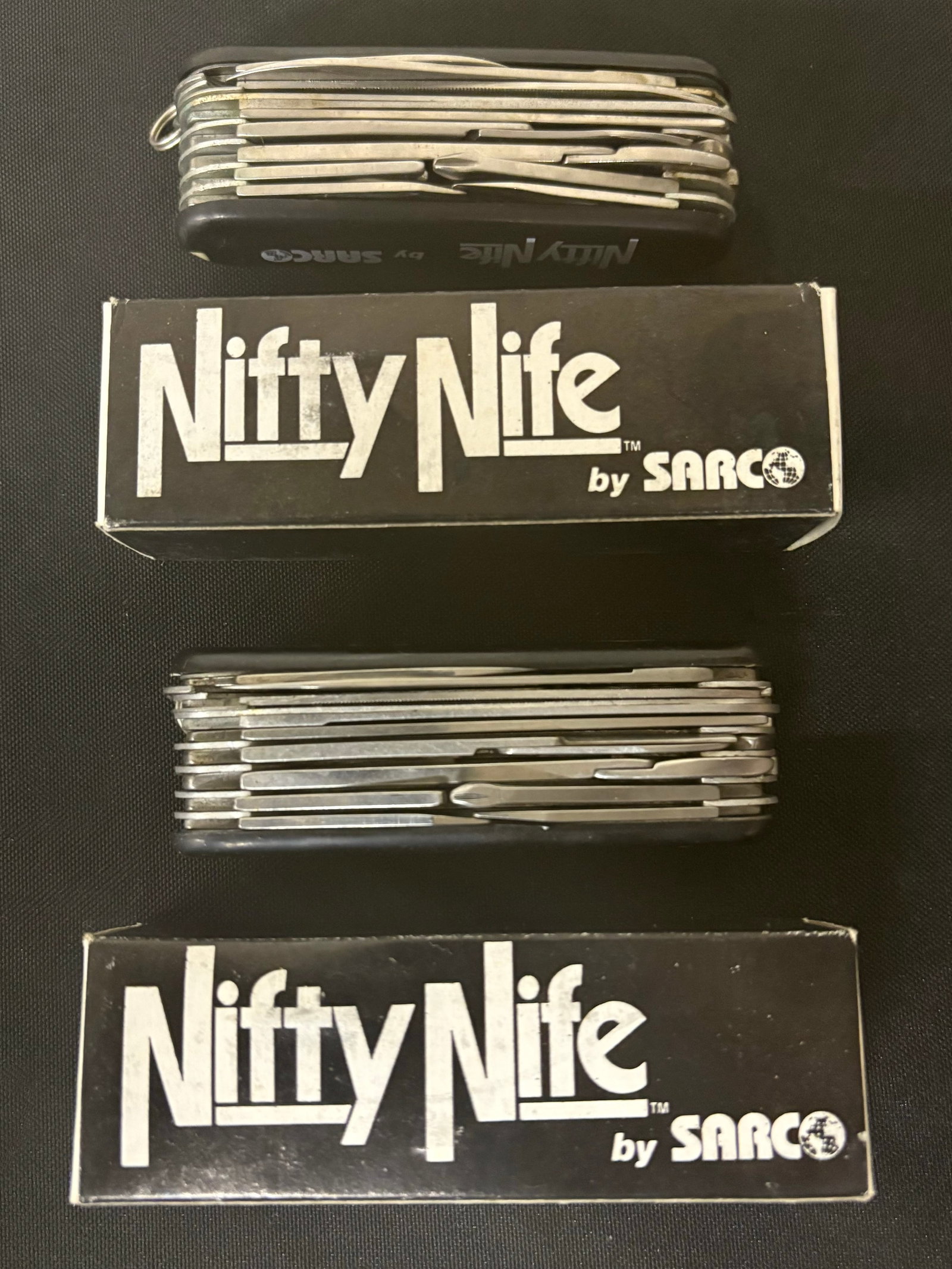 2 Nifty Nife By Sarco Swiss Army Style Combination Pocket Knives With Box 3.5": 2 Nifty Nife By Sarco Swiss Army Style Combination Pocket Knives With Box 3.5"