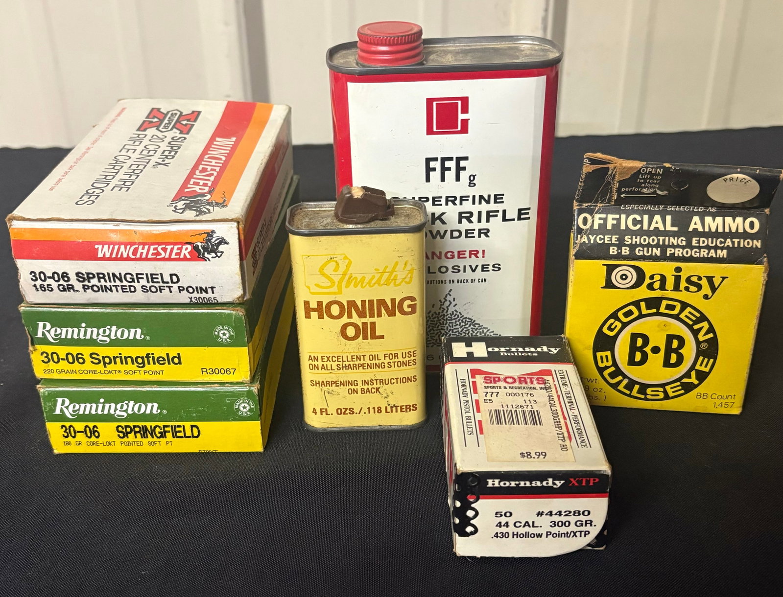 Smith's Honing Oil Can, Black Rifle Powder, Daisy BBs And 3 Boxes (Shells Only - No Live Ammunition): Smith's Honing Oil Can, Black Rifle Powder, Daisy BBs And 3 Boxes (Shells Only - No Live Ammunition)