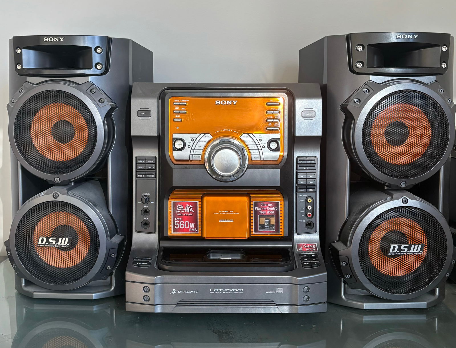 Sony LBT-ZX66i Mini Hi-Fi Component System Stereo - Speakers (35"X21" Measured As Pictured) (1 of 4)