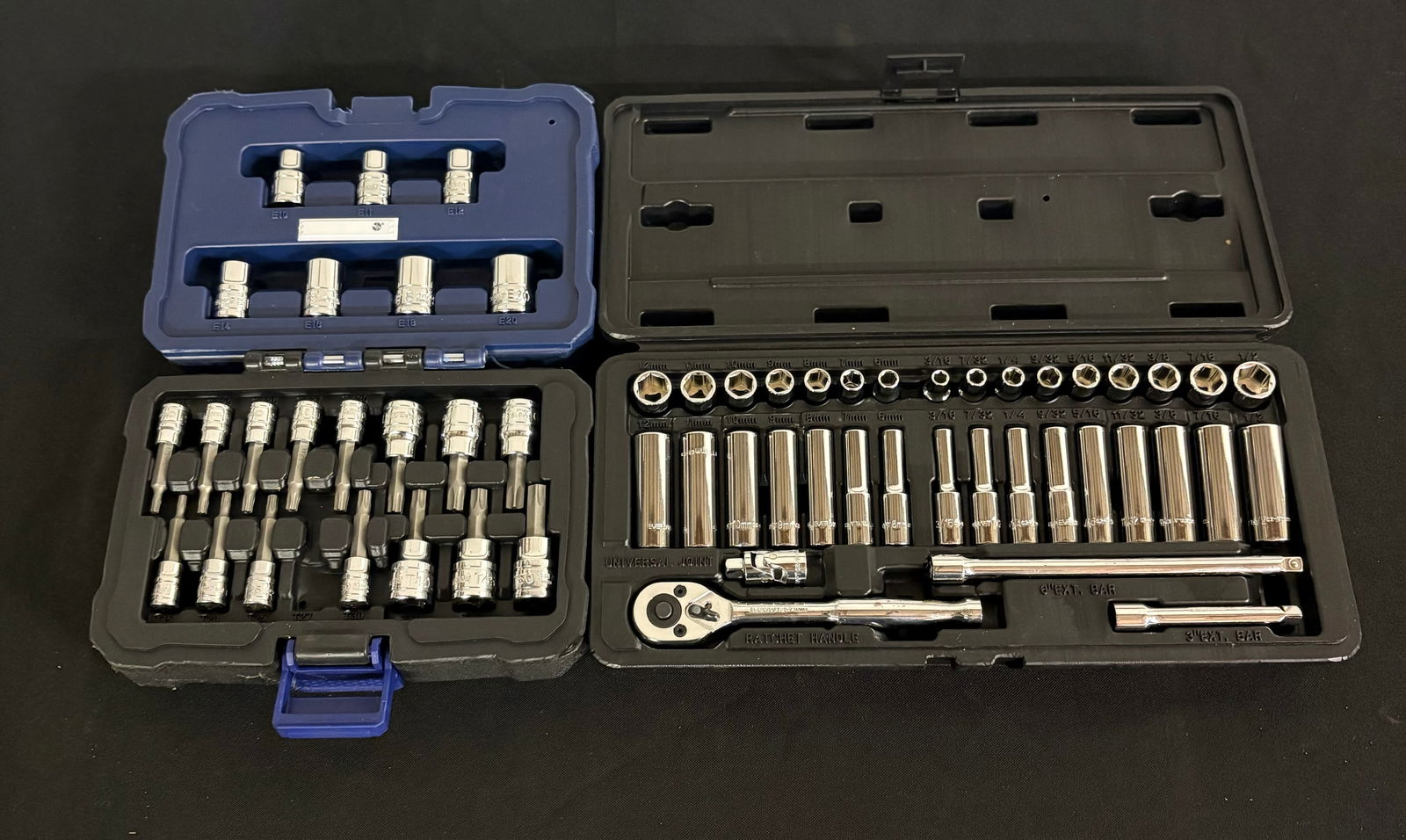 Evercraft Metric/SAE Socket Set With 23PC. Internal/External Star Bit Socket Set (Largest 12") (1 of 4)