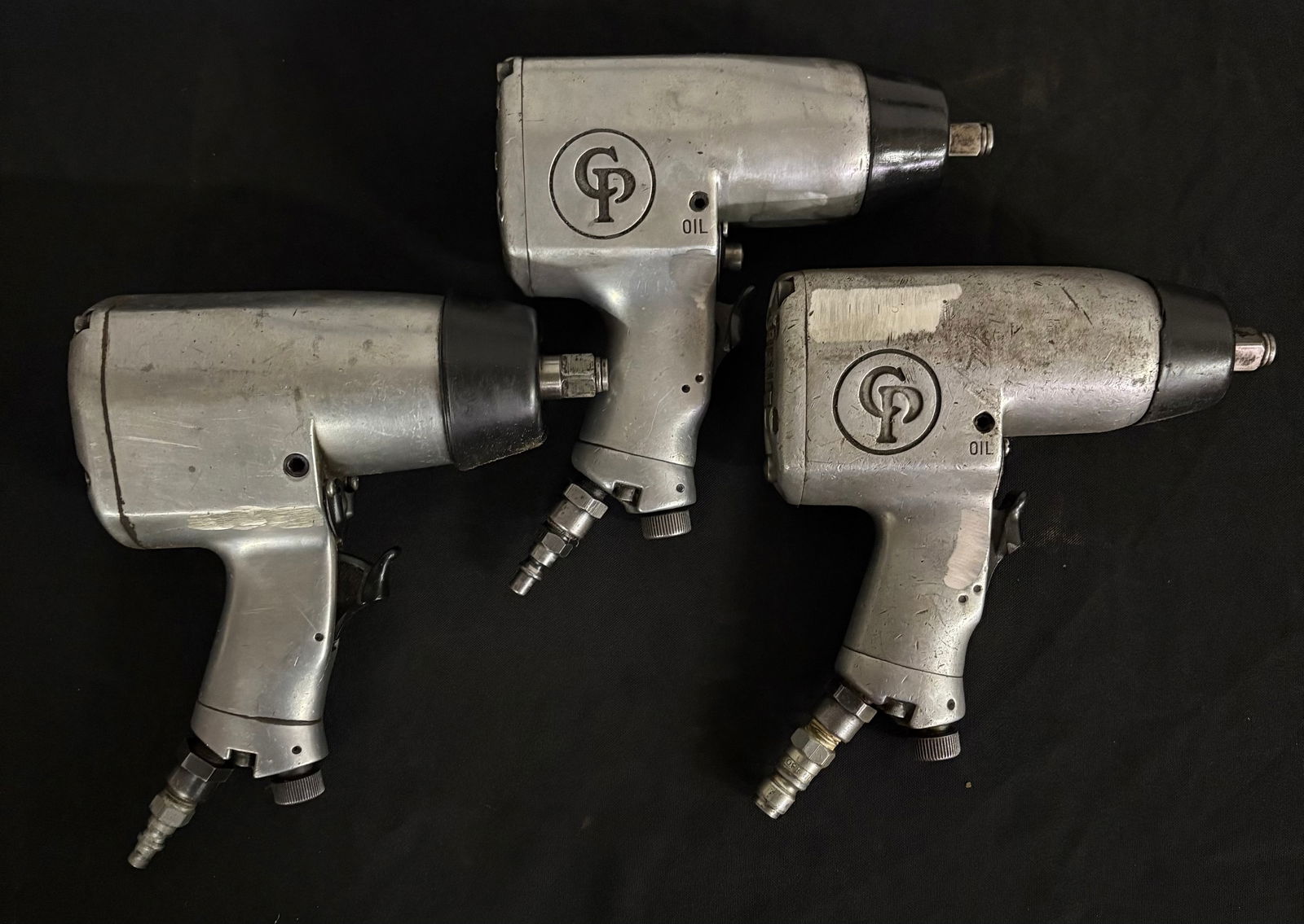 Pair Of Chicago Pneumatic CP734 Air Wrenches With Sioux Tools Inc. Impact Air Wrench 7" (1 of 8)