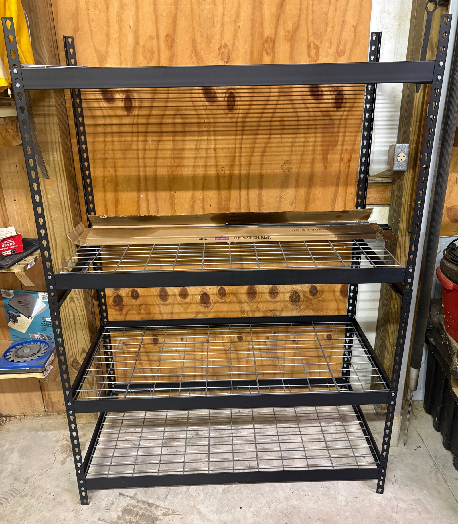 Metal Adjustable Shelf With Additional Shelf Parts Included Measuring 24"X48"X69": Metal Adjustable Shelf With Additional Shelf Parts Included Measuring 24"X48"X69"