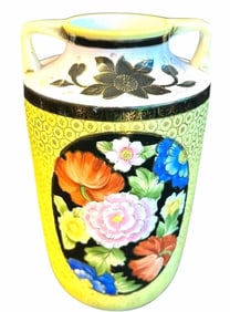 Asian Style Painted Vase Signed Noritake 4.5"X7.5"