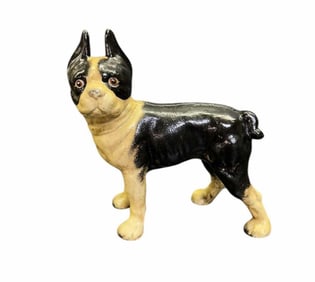 Cast Iron Door Stop In The Figure Of A Boston Terrier 4"X10"X10"
