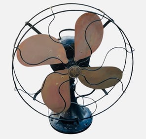 Large Emerson Parlor Lamp With Brass Blade 10"X18"X21"