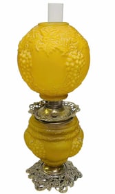 Victorian Style Gone With The Wind Lamp With Grape Pattern Shade And Base 9"X29"