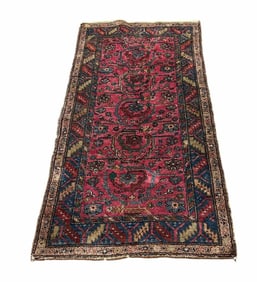 Lilihan Style Hand Knotted Runner In A Wine Floral Pattern 40"X71"