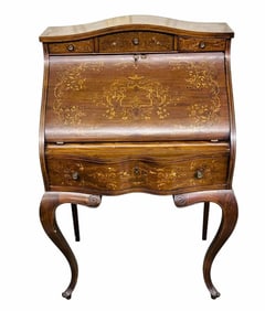 RJ Horner Style Inlaid Ladies Desk On Tall Legs 18"X28"X42"