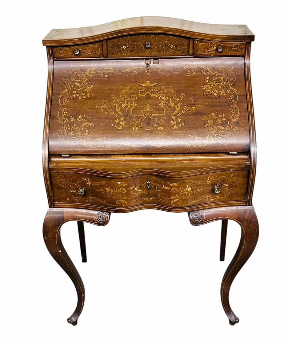 RJ Horner Style Inlaid Ladies Desk On Tall Legs 18"X28"X42" (1 of 3)