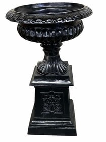 Victorian Style Metal Garden Urn. Matches Lot 164. 25"X25"X43"