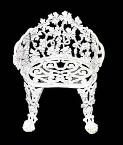 Cast Iron Victorian Style Garden Chair 12"X22"X27"
