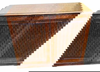 Oak Carved Silverware Chest 15"X33"X27"